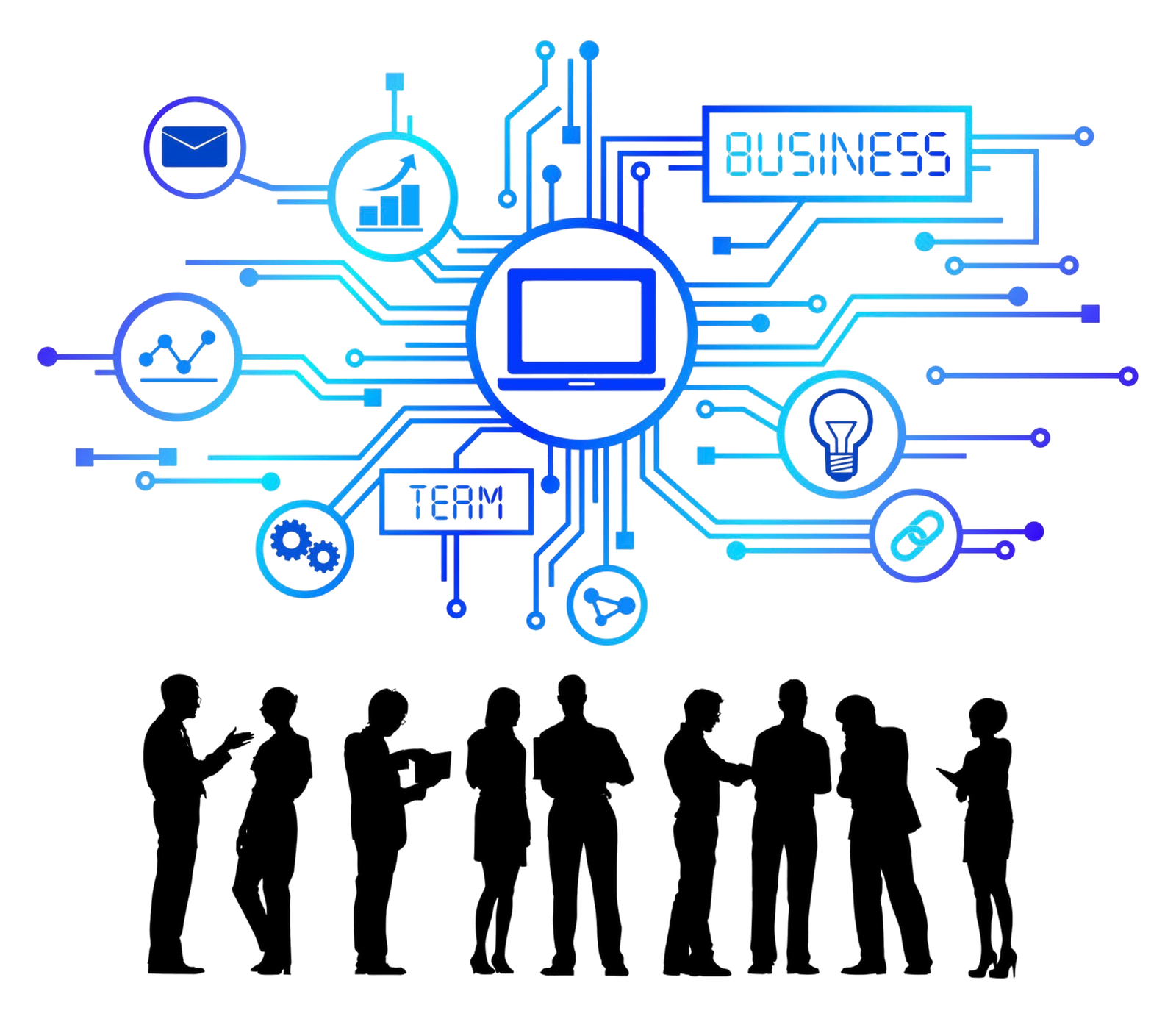 Team collaboration in modern office